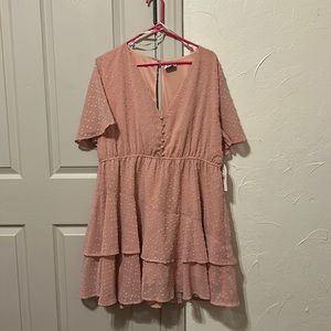 NWT ARULA Salmon V-Neck dress | Layered knee length dress | Plus Size Fashion